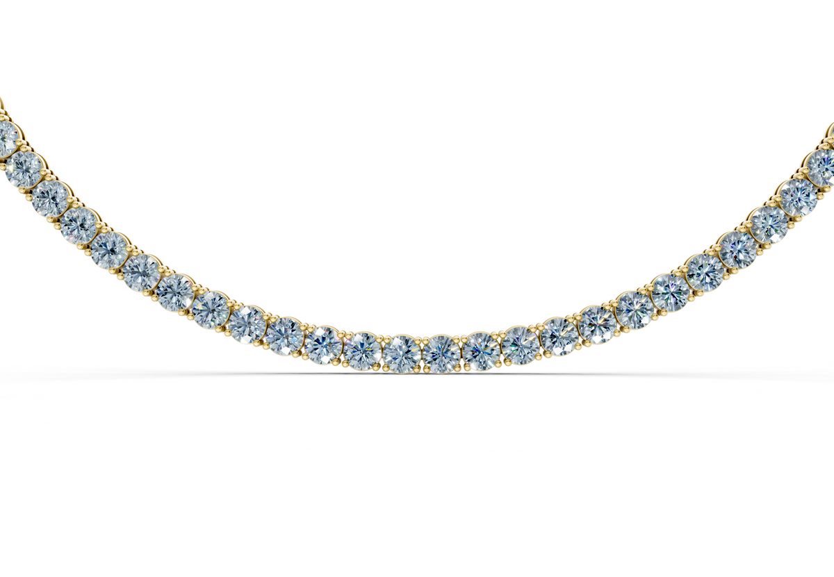 18 Ctw Classic Blue Diamond Tennis Necklace