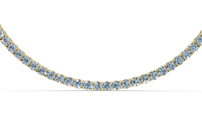 12 Ctw Classic Blue Diamond Tennis Necklace