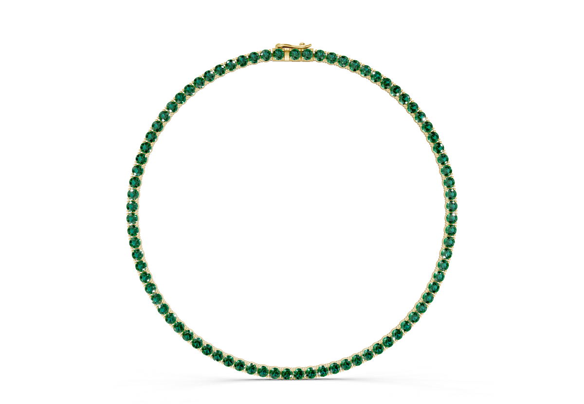 9 Ctw Classic Emerald Gemstone Tennis Necklace