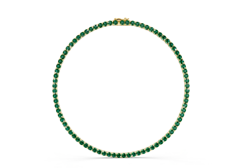 18 Ctw Classic Emerald Gemstone Tennis Necklace