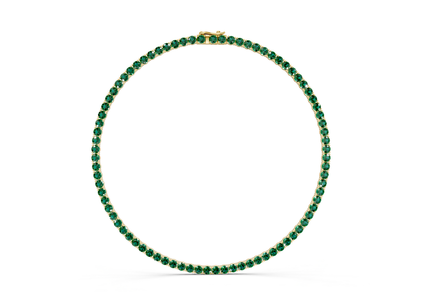 15 Ctw Classic Emerald Gemstone Tennis Necklace