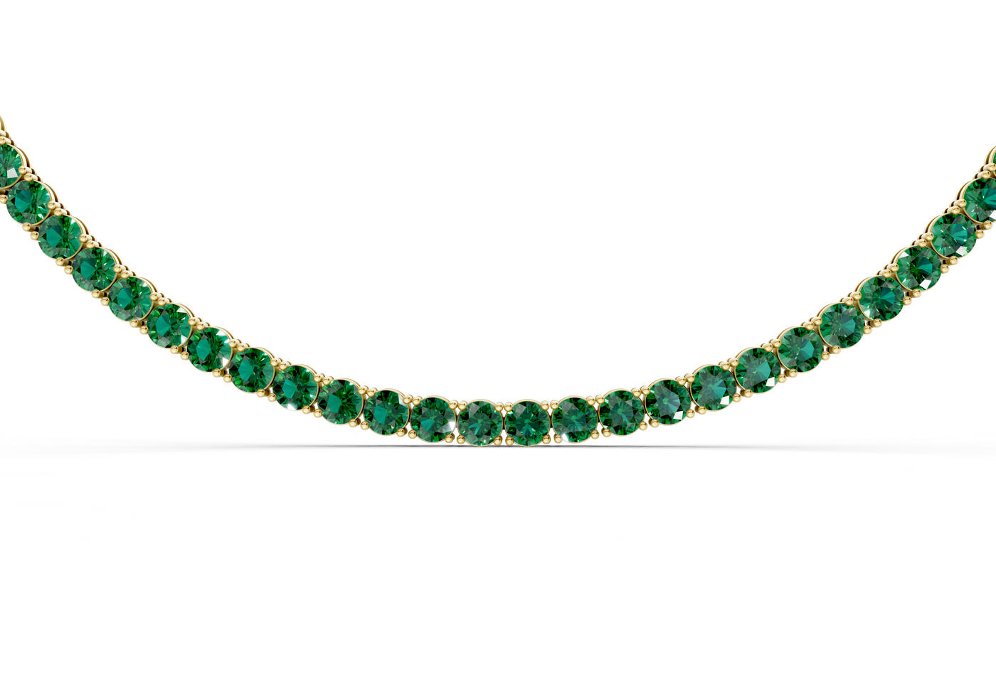 9 Ctw Classic Emerald Gemstone Tennis Necklace