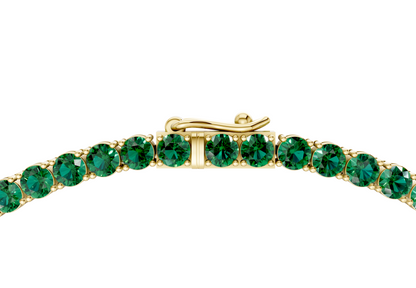 57 Ctw Classic Emerald Gemstone Tennis Necklace