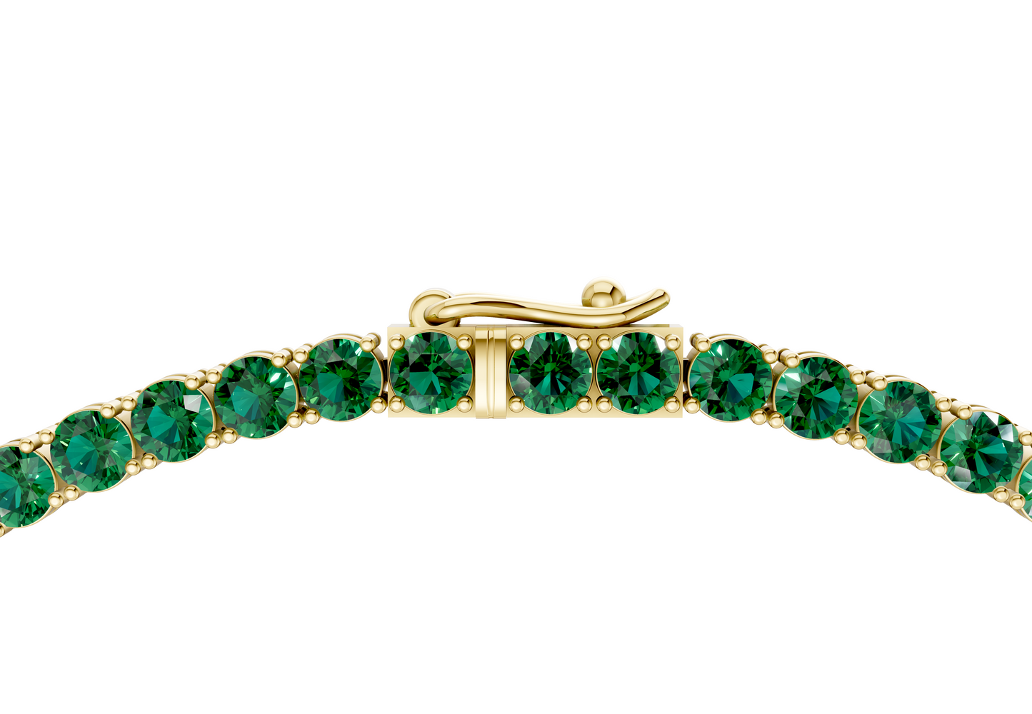 15 Ctw Classic Emerald Gemstone Tennis Necklace