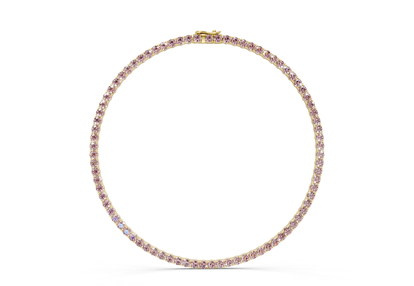 31 Ctw Classic Pink Diamond Tennis Necklace
