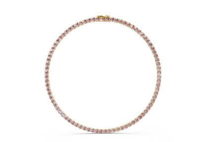 31 Ctw Classic Pink Diamond Tennis Necklace