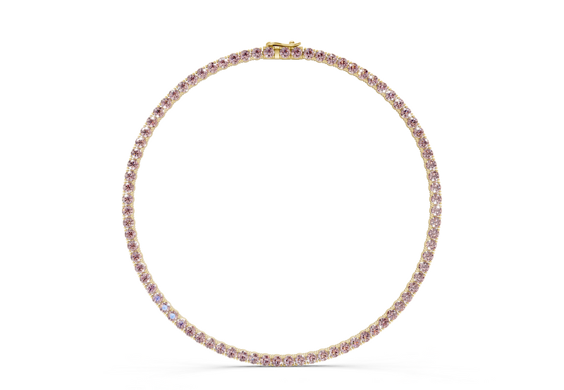 15 Ctw Classic Pink Diamond Tennis Necklace