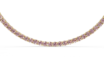 31 Ctw Classic Pink Diamond Tennis Necklace