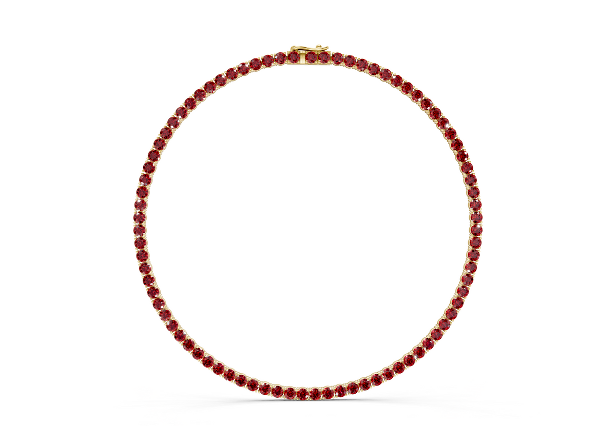 9 Ctw Classic Ruby Gemstone Tennis Necklace