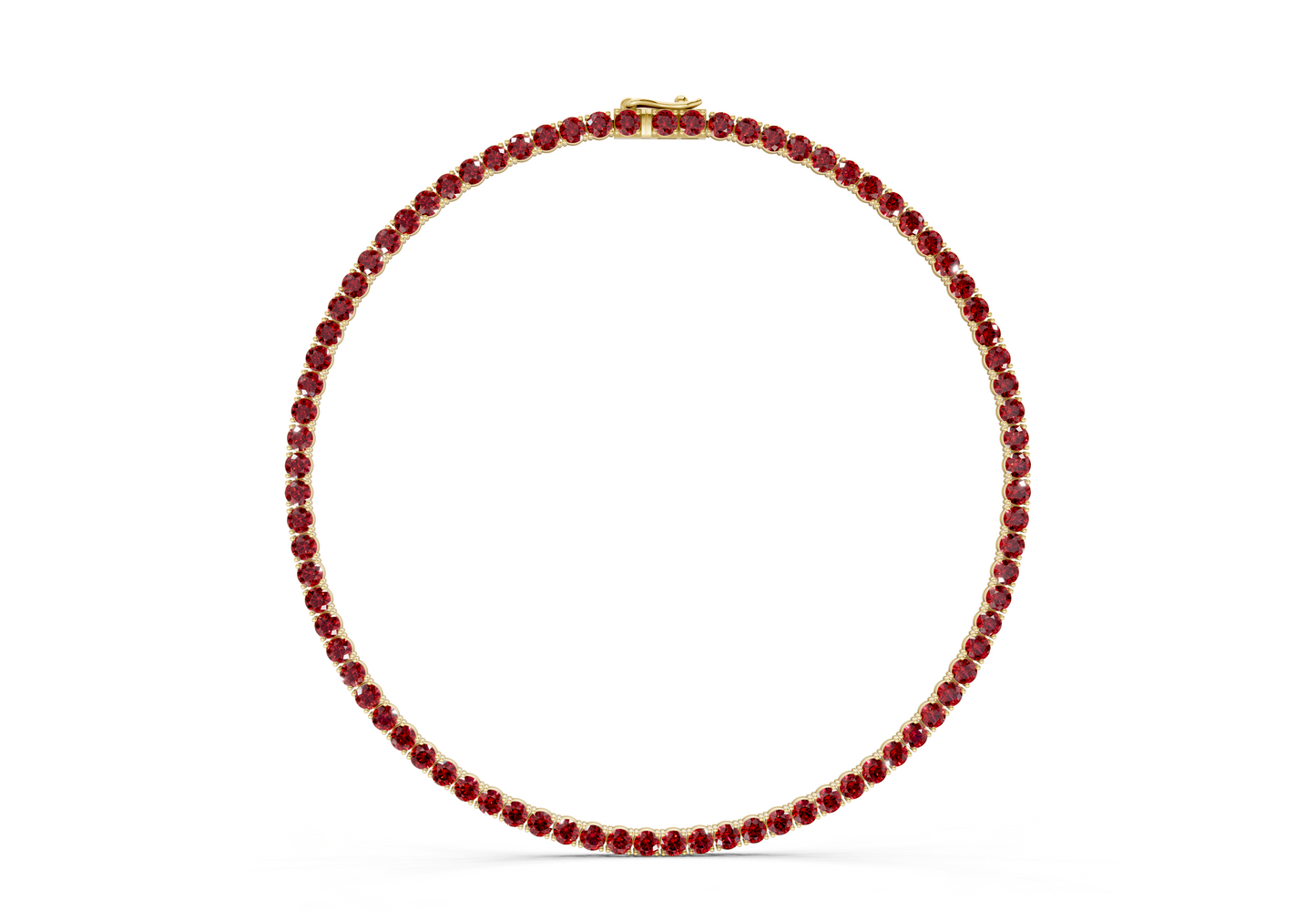 5 Ctw Petite Classic Ruby Gemstone Tennis Necklace