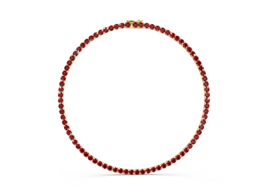25 Ctw Classic Ruby Gemstone Tennis Necklace