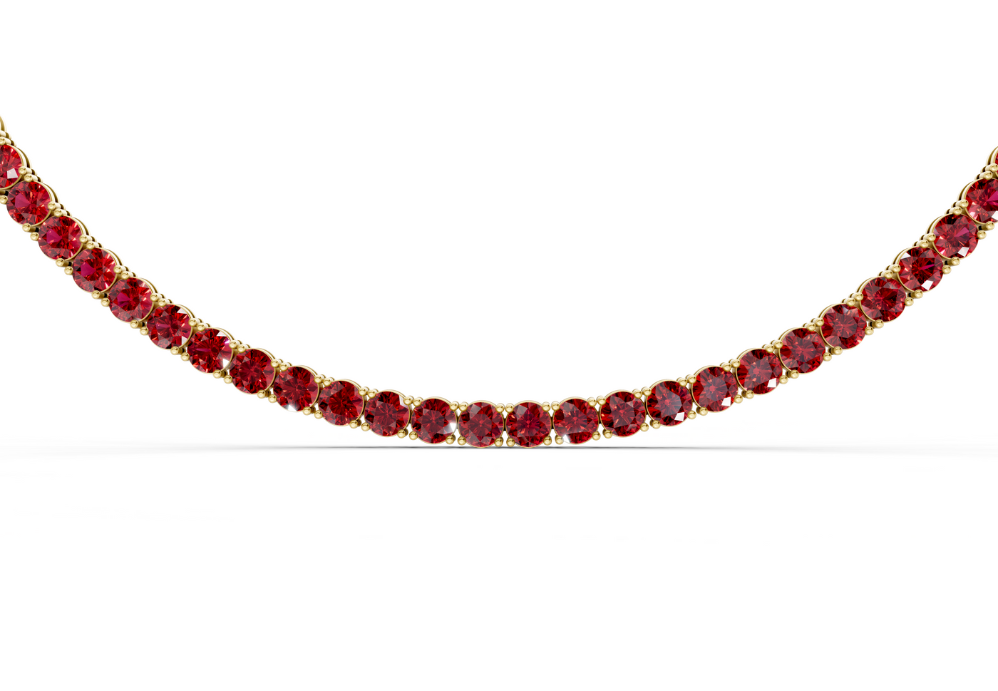 15 Ctw Classic Ruby Gemstone Tennis Necklace