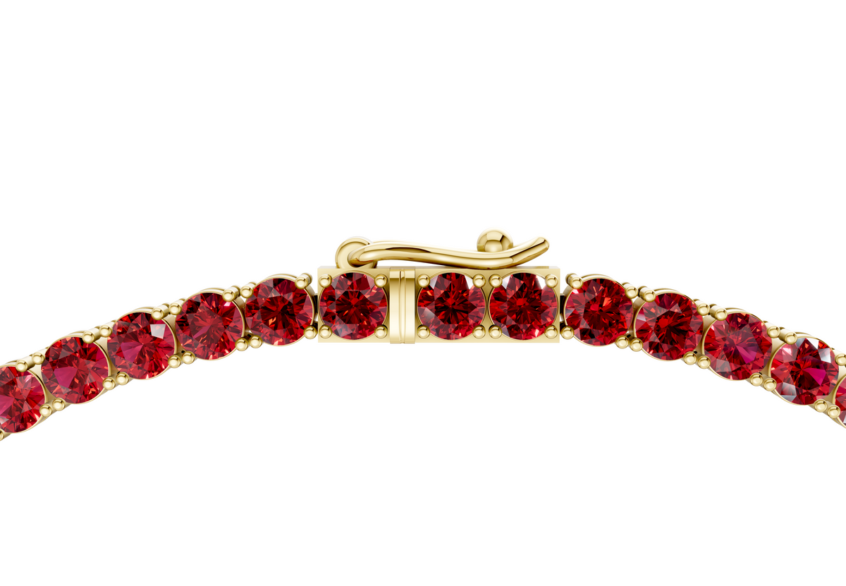 9 Ctw Classic Ruby Gemstone Tennis Necklace