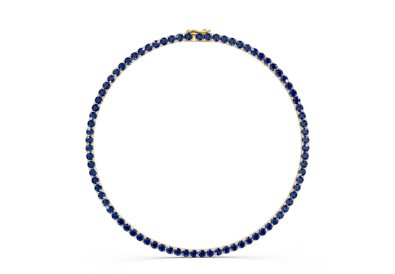9 Ctw Classic Sapphire Gemstone Tennis Necklace