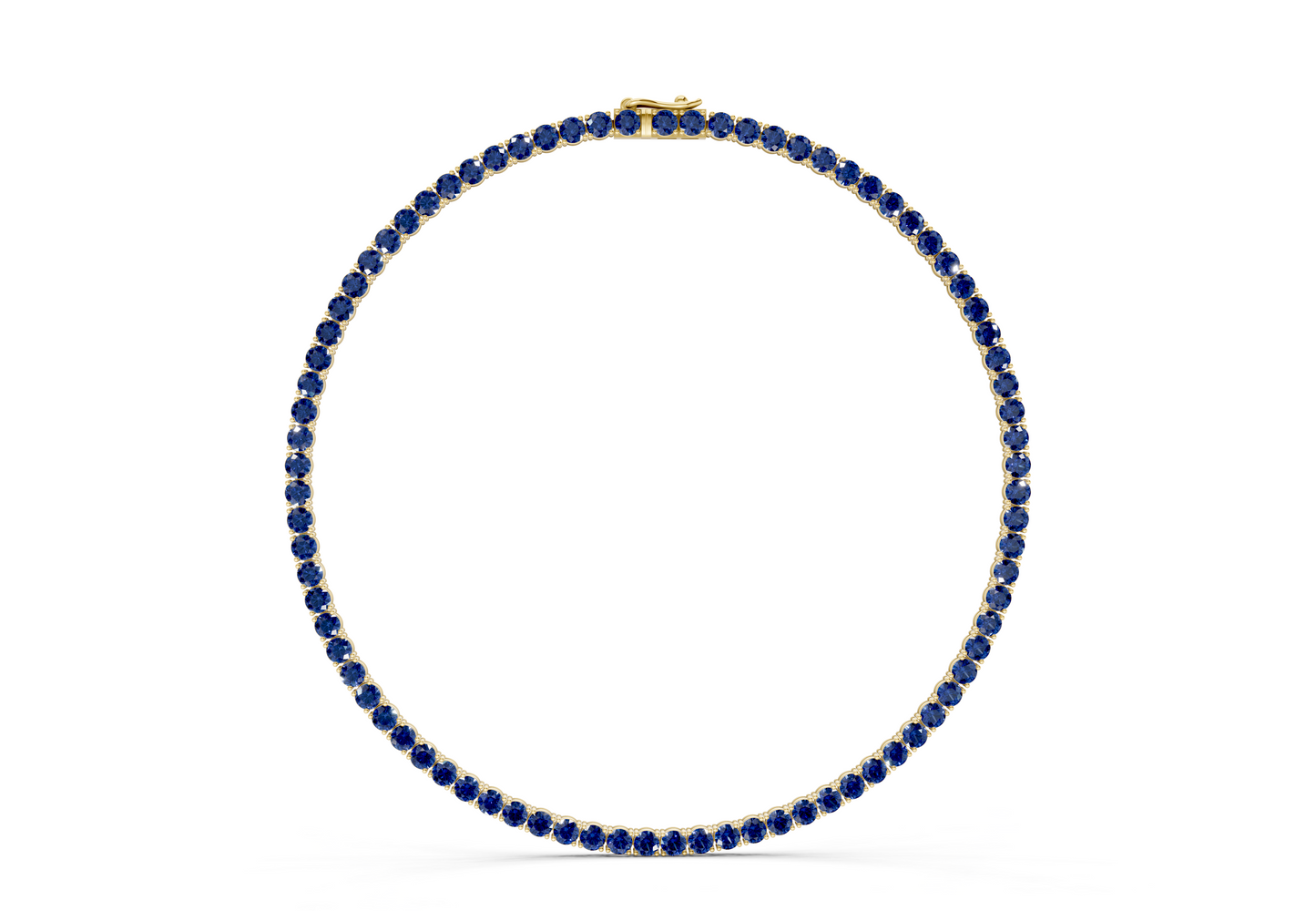4 Ctw Petite Classic Sapphire Gemstone Tennis Necklace