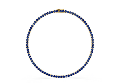 31 Ctw Classic Sapphire Gemstone Tennis Necklace