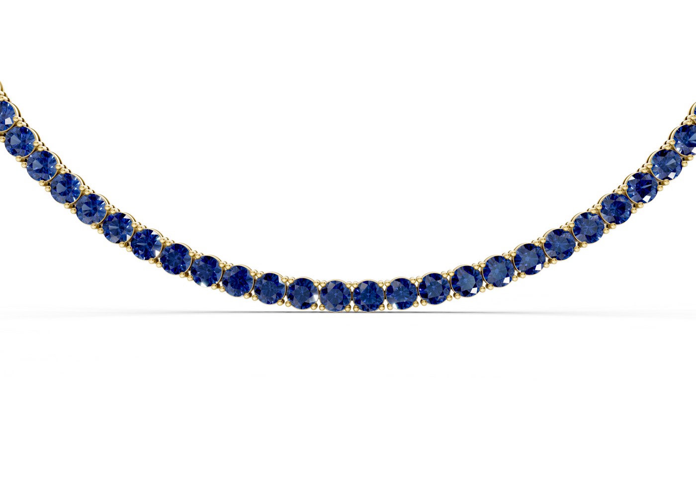 9 Ctw Classic Sapphire Gemstone Tennis Necklace