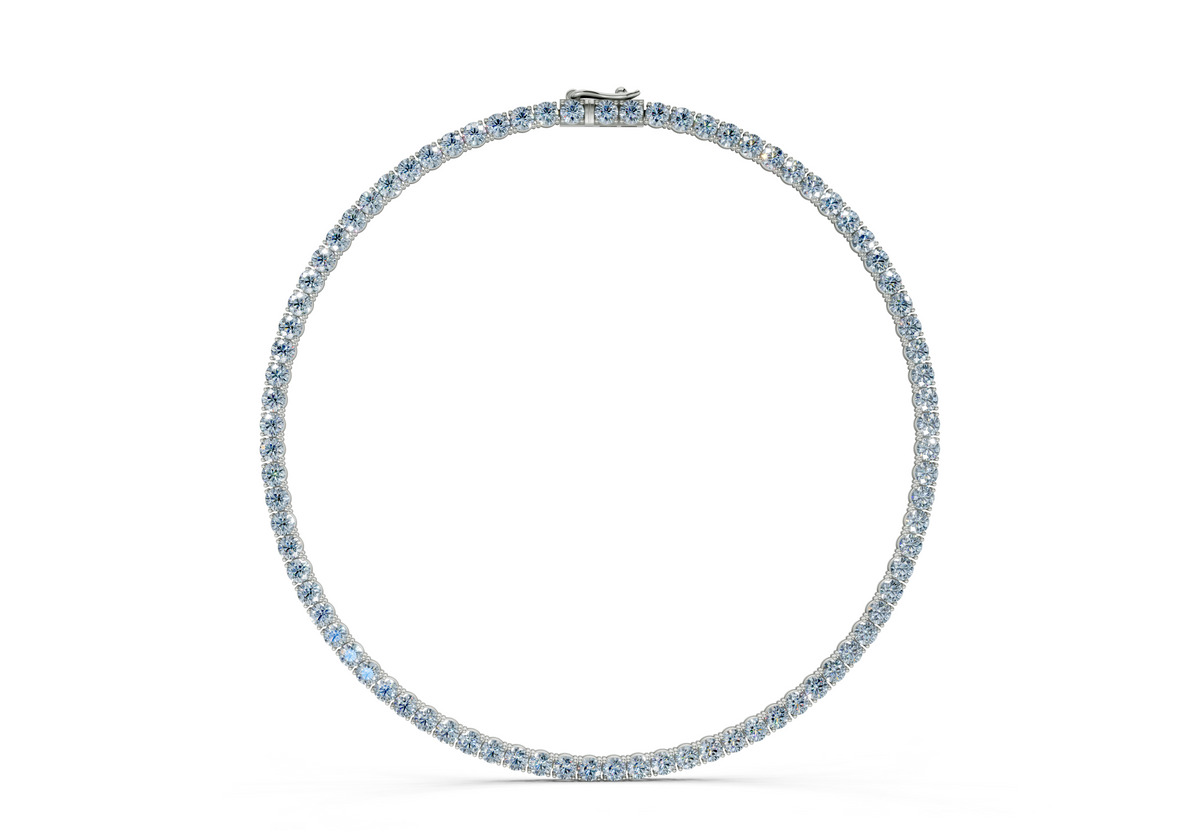 9 Ctw Classic Blue Diamond Tennis Necklace
