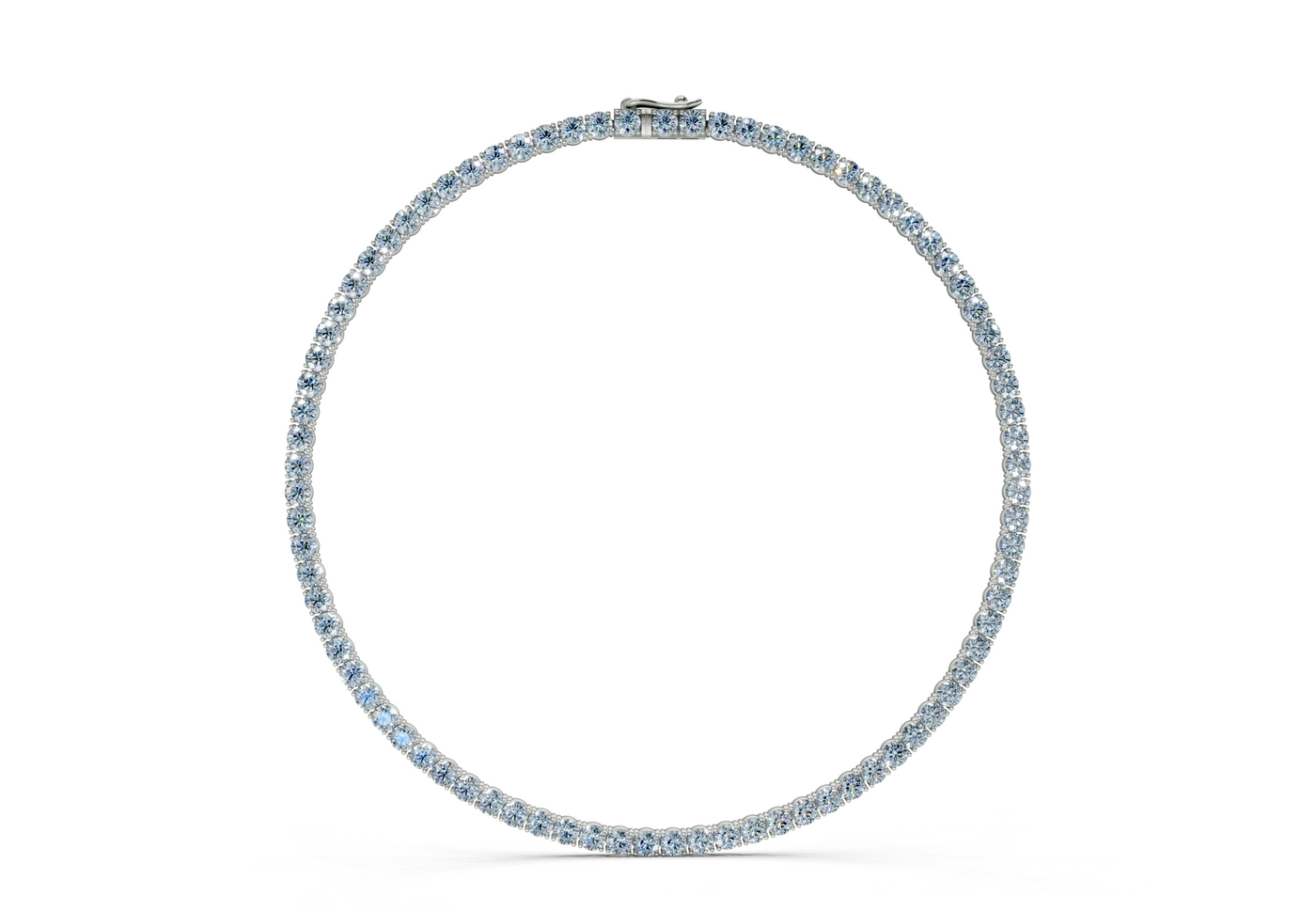 5 Ctw Petite Classic Blue Diamond Tennis Necklace