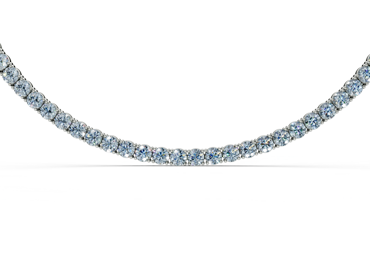 4 Ctw Petite Classic Blue Diamond Tennis Necklace