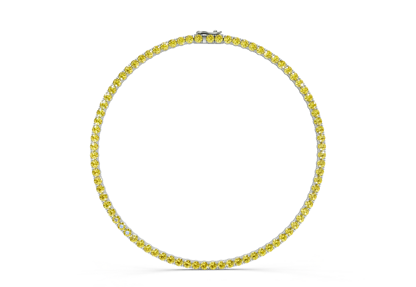 9 Ctw Classic Yellow Diamond Tennis Necklace