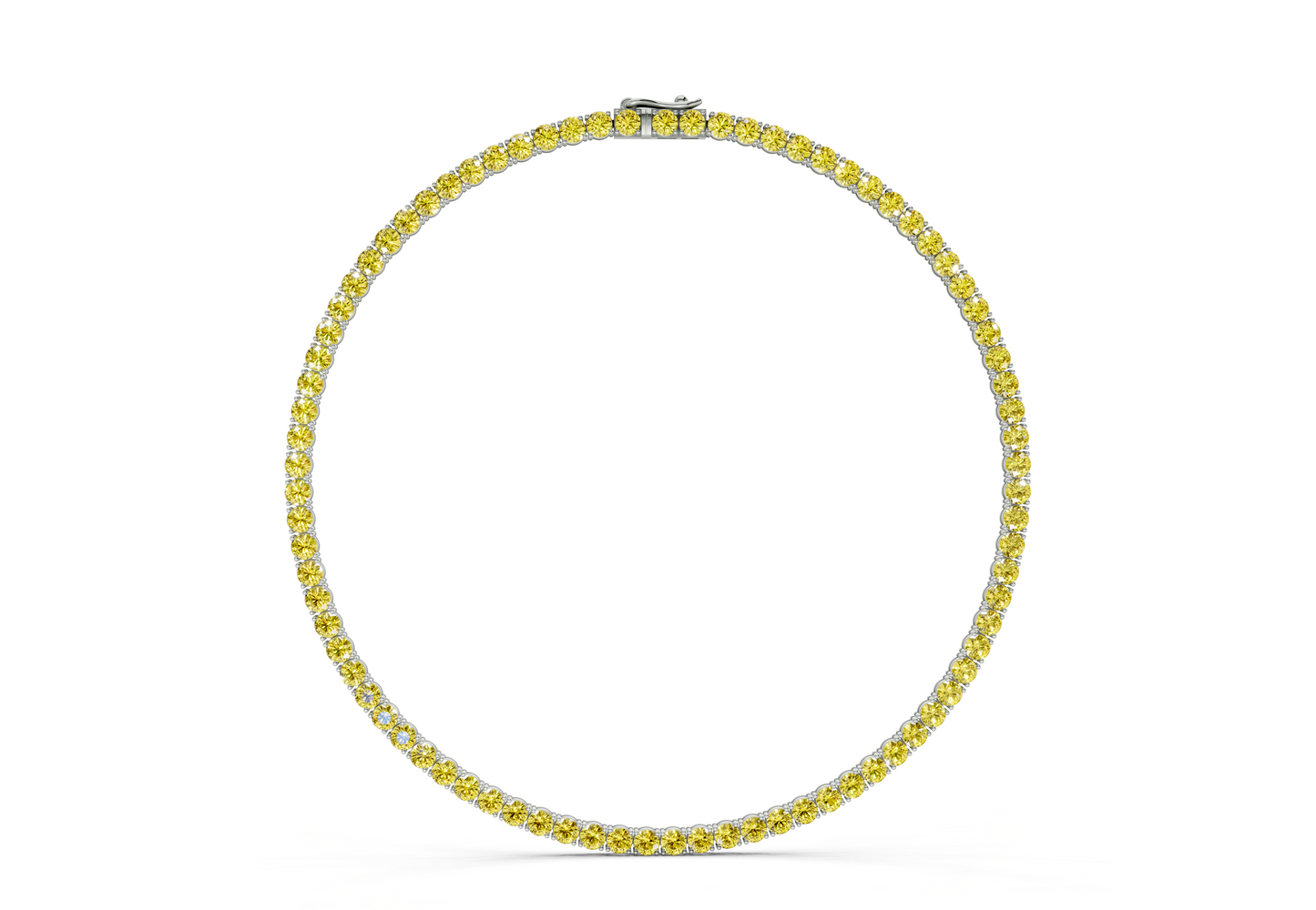 4 Ctw Petite Classic Yellow Diamond Tennis Necklace