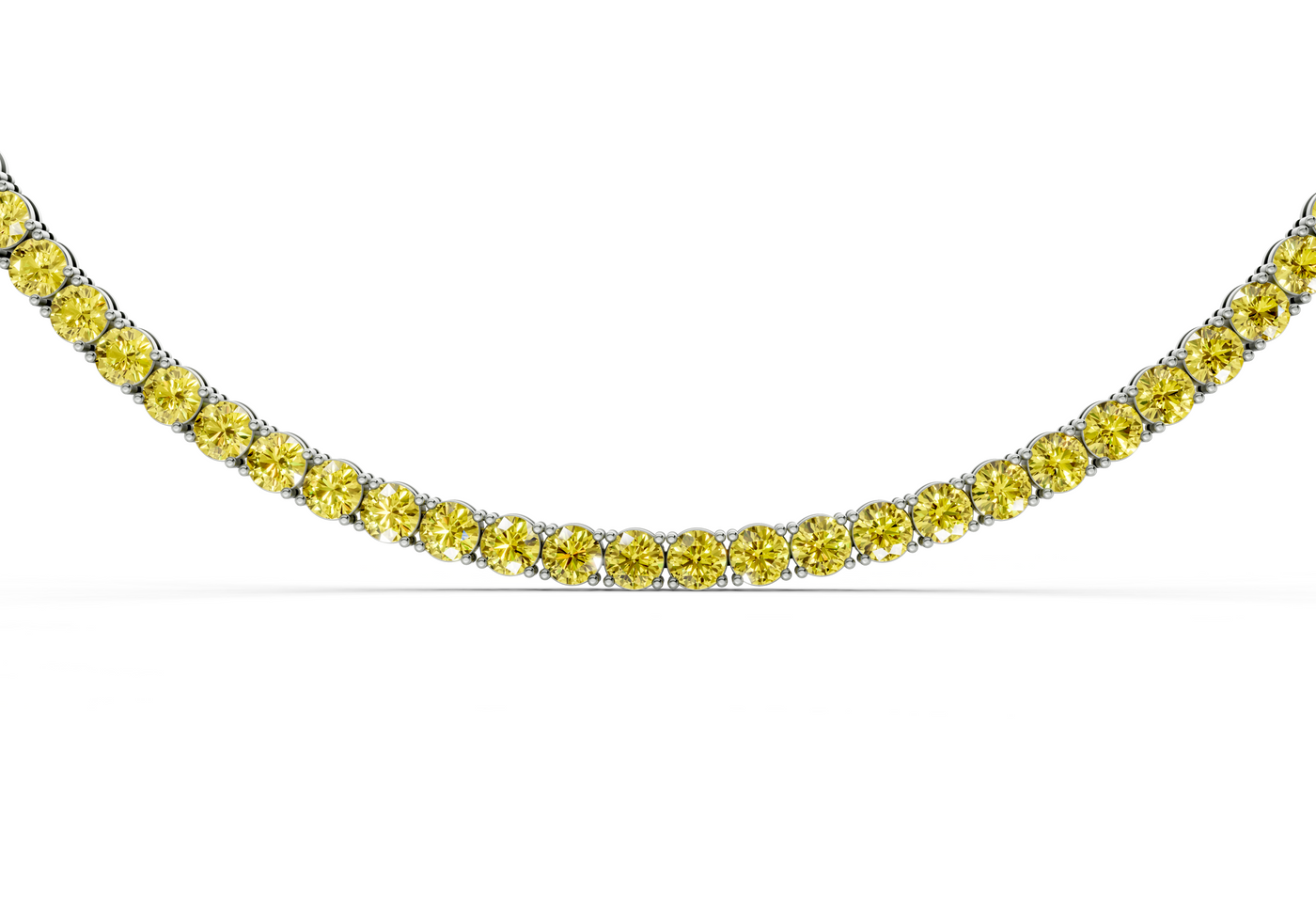 3 Ctw Petite Classic Yellow Diamond Tennis Necklace
