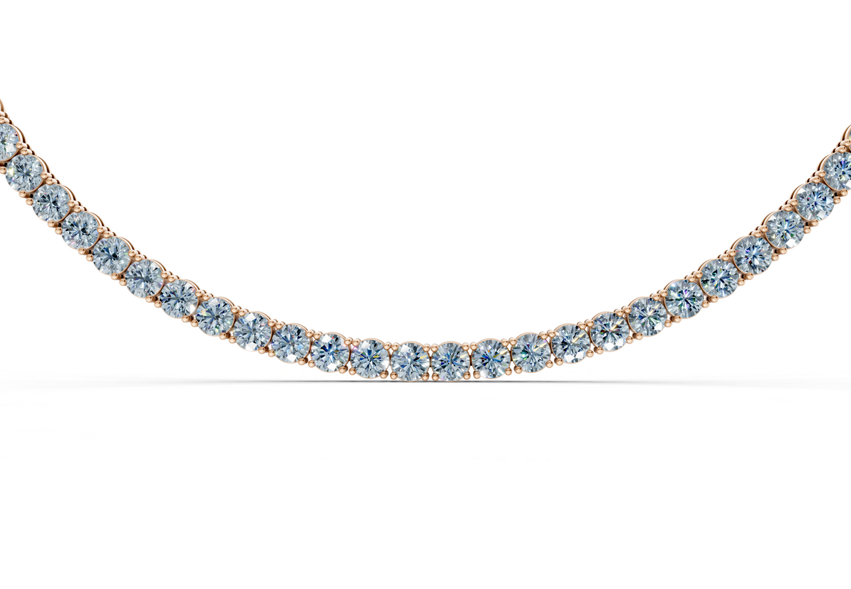 12 Ctw Classic Blue Diamond Tennis Necklace