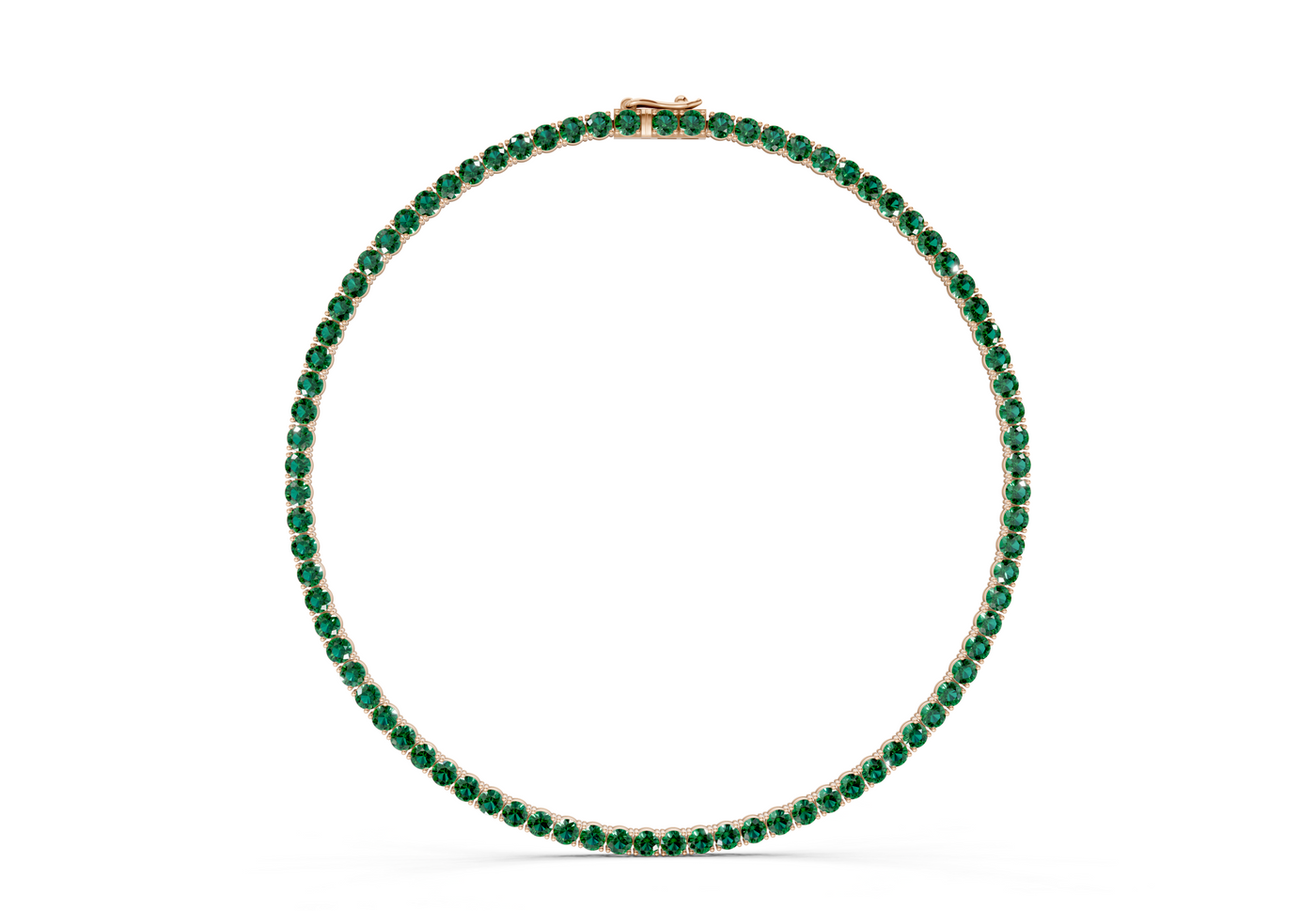 12 Ctw Classic Emerald Gemstone Tennis Necklace