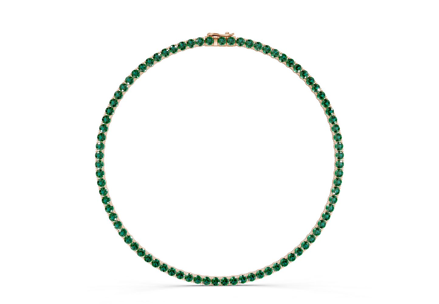 21 Ctw Classic Emerald Gemstone Tennis Necklace