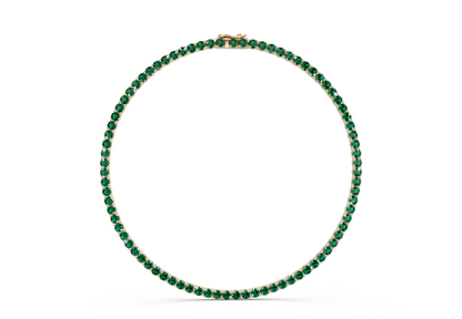 21 Ctw Classic Emerald Gemstone Tennis Necklace