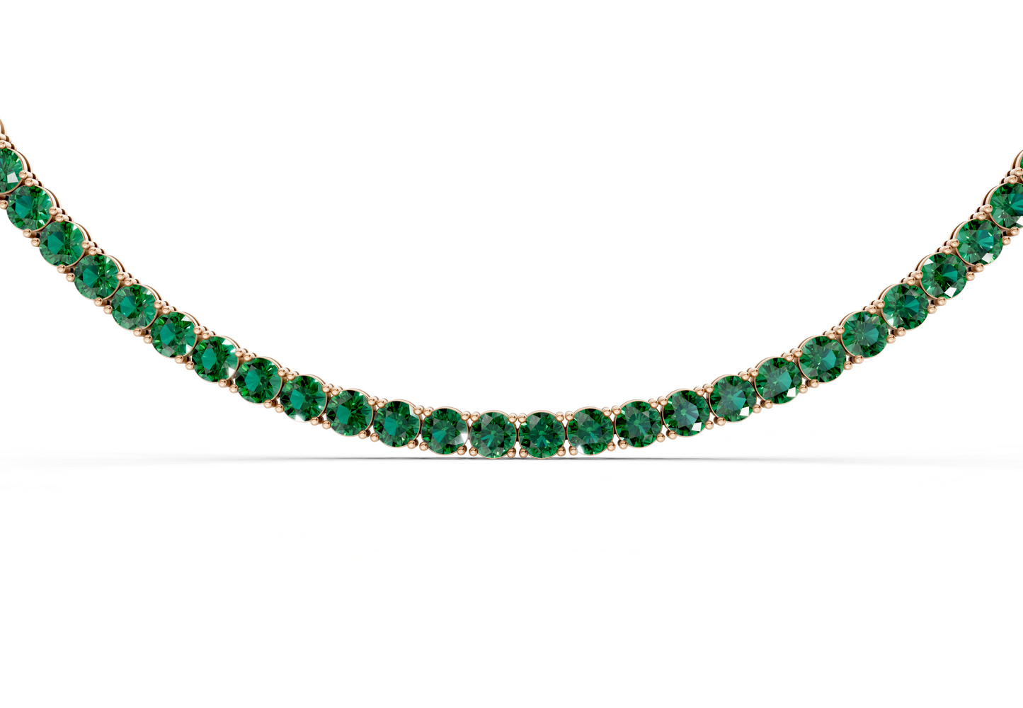 21 Ctw Classic Emerald Gemstone Tennis Necklace
