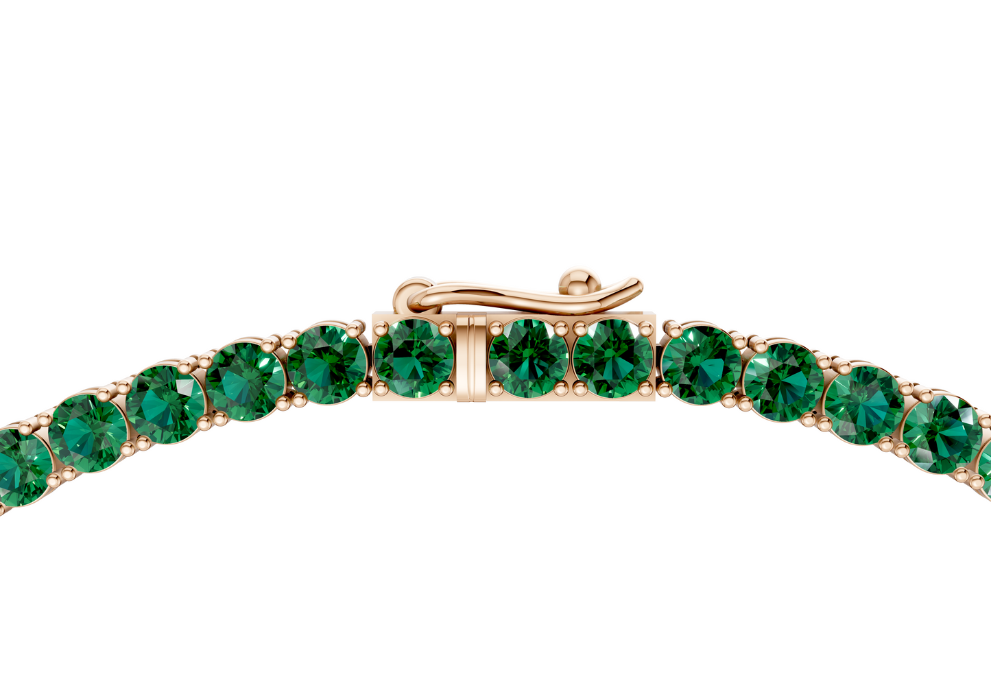 57 Ctw Classic Emerald Gemstone Tennis Necklace