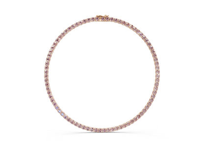7 Ctw Classic Pink Diamond Tennis Necklace