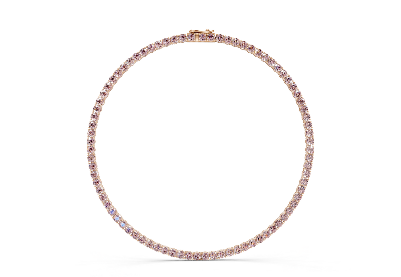 12 Ctw Classic Pink Diamond Tennis Necklace