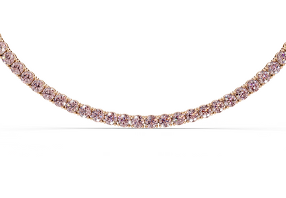 5 Ctw Classic Pink Diamond Tennis Necklace