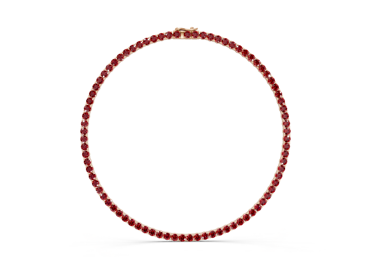 9 Ctw Classic Ruby Gemstone Tennis Necklace
