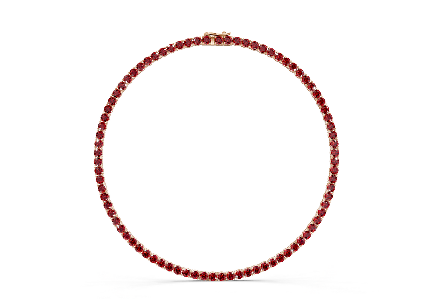 5 Ctw Petite Classic Ruby Gemstone Tennis Necklace