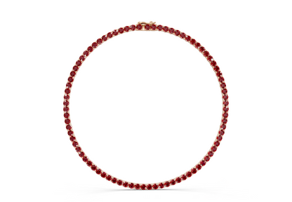 5 Ctw Petite Classic Ruby Gemstone Tennis Necklace