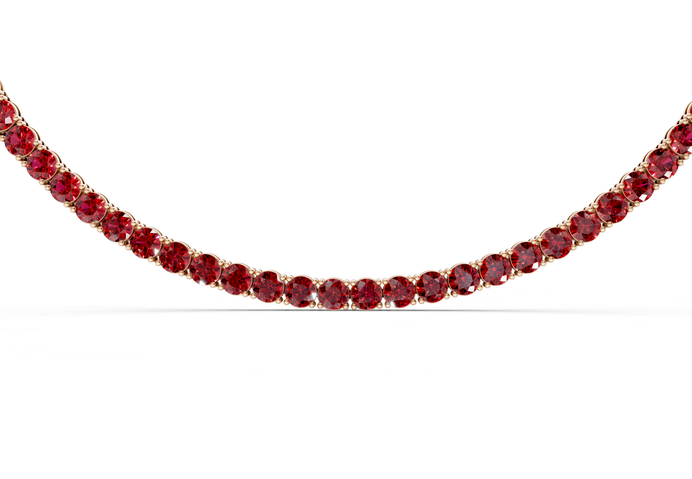 25 Ctw Classic Ruby Gemstone Tennis Necklace