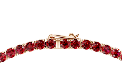 65 Ctw Classic Ruby Gemstone Tennis Necklace