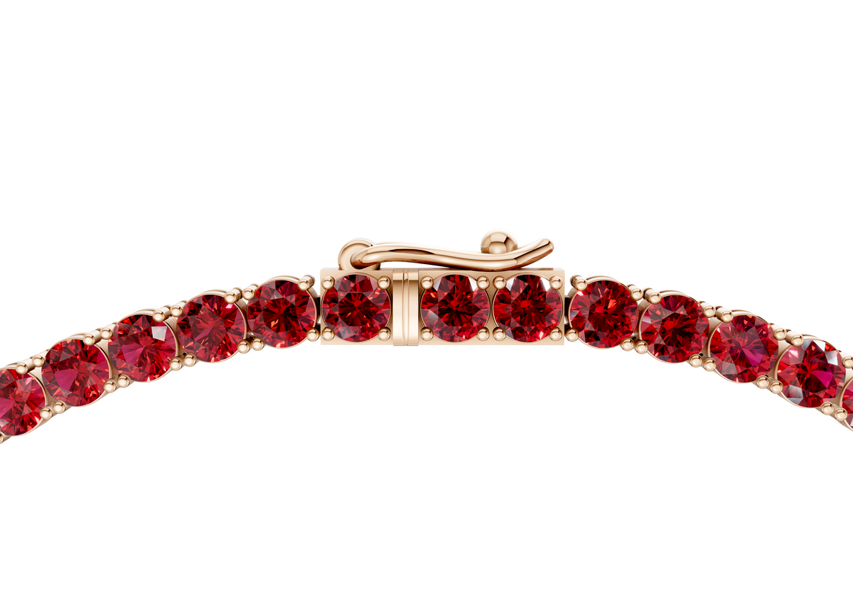 5 Ctw Petite Classic Ruby Gemstone Tennis Necklace
