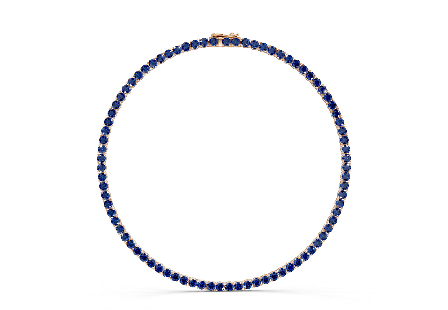 65 Ctw Classic Sapphire Gemstone Tennis Necklace