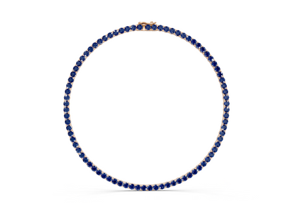 65 Ctw Classic Sapphire Gemstone Tennis Necklace