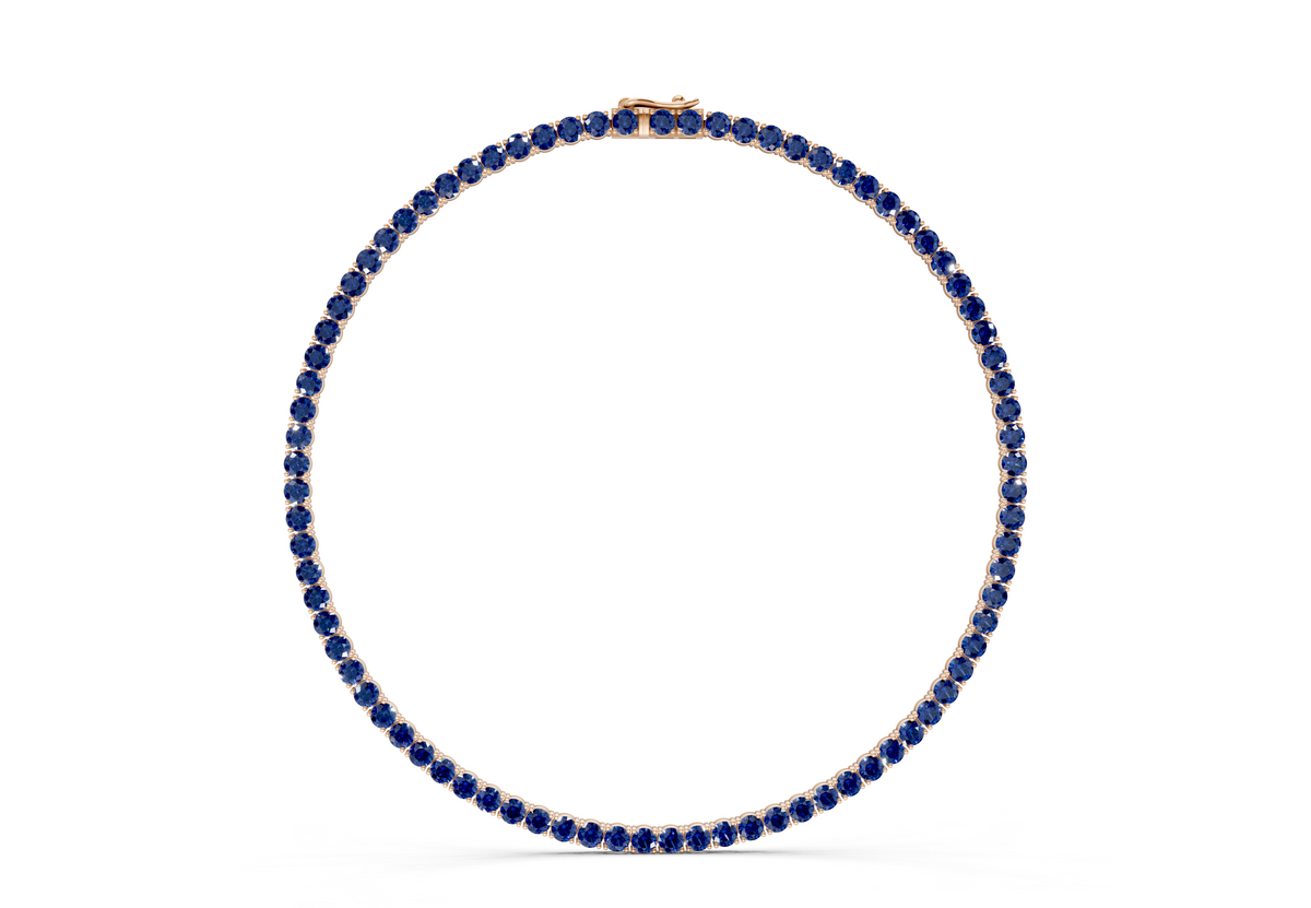 15 Ctw Classic Sapphire Gemstone Tennis Necklace