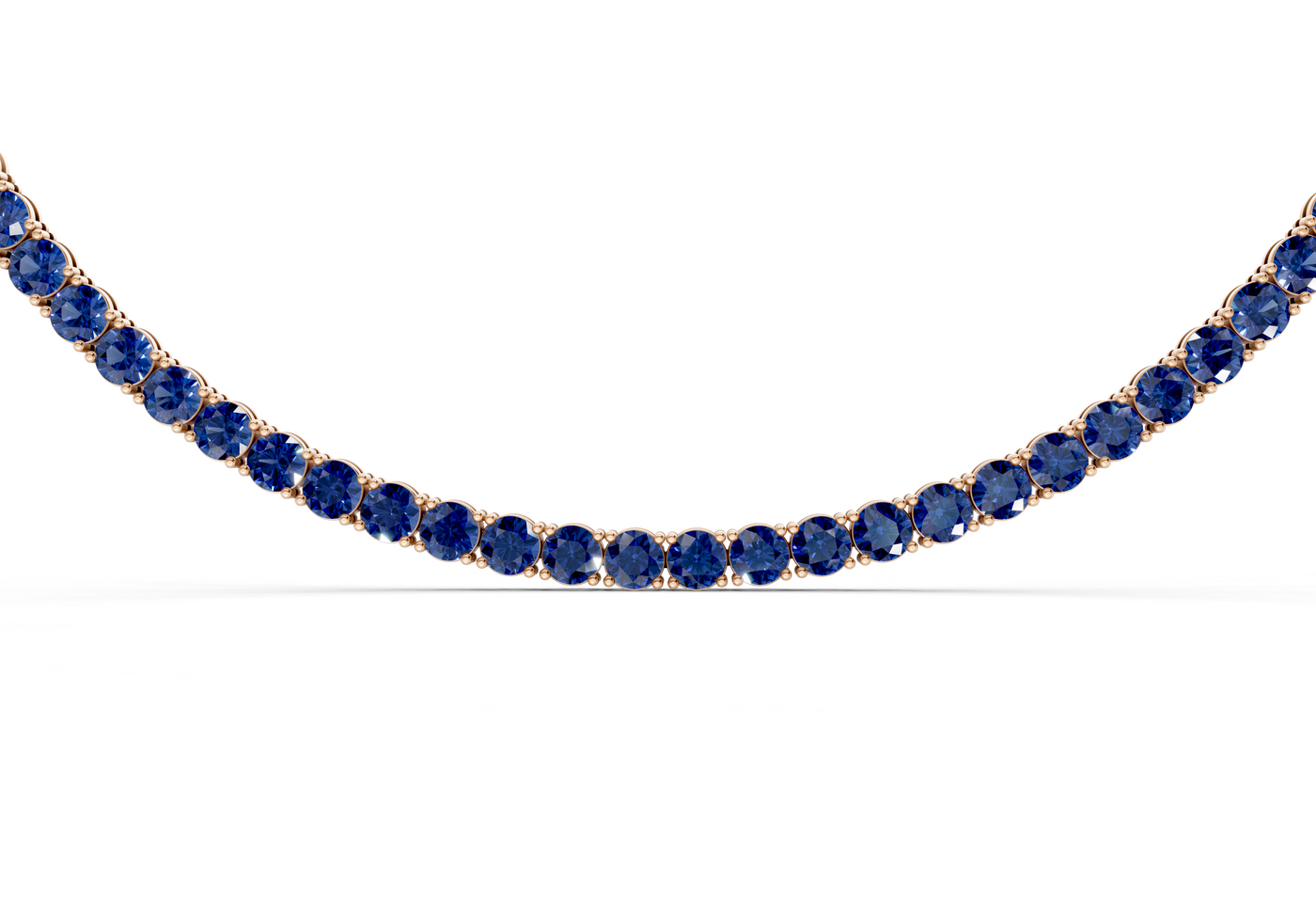 15 Ctw Classic Sapphire Gemstone Tennis Necklace