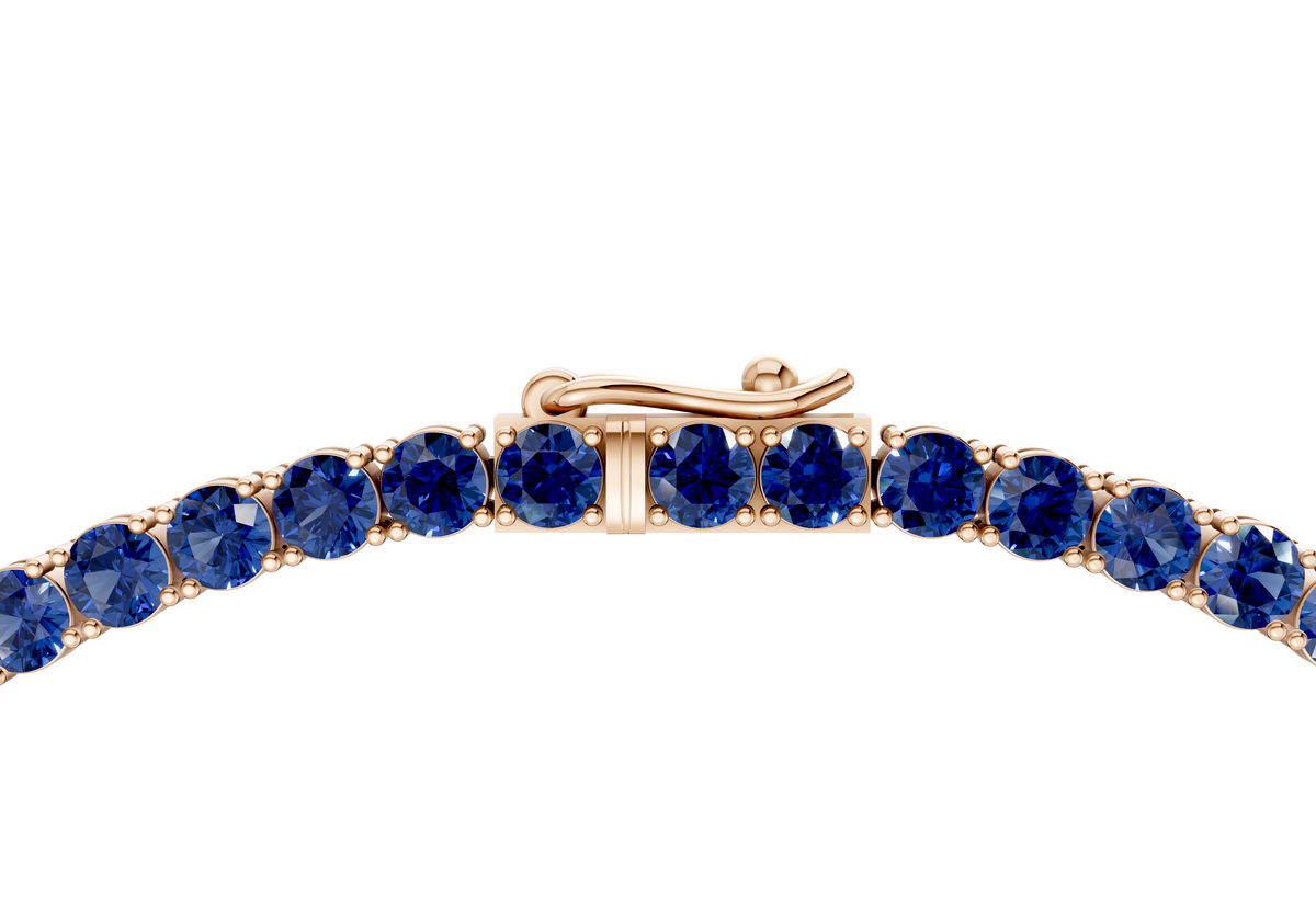 9 Ctw Classic Sapphire Gemstone Tennis Necklace