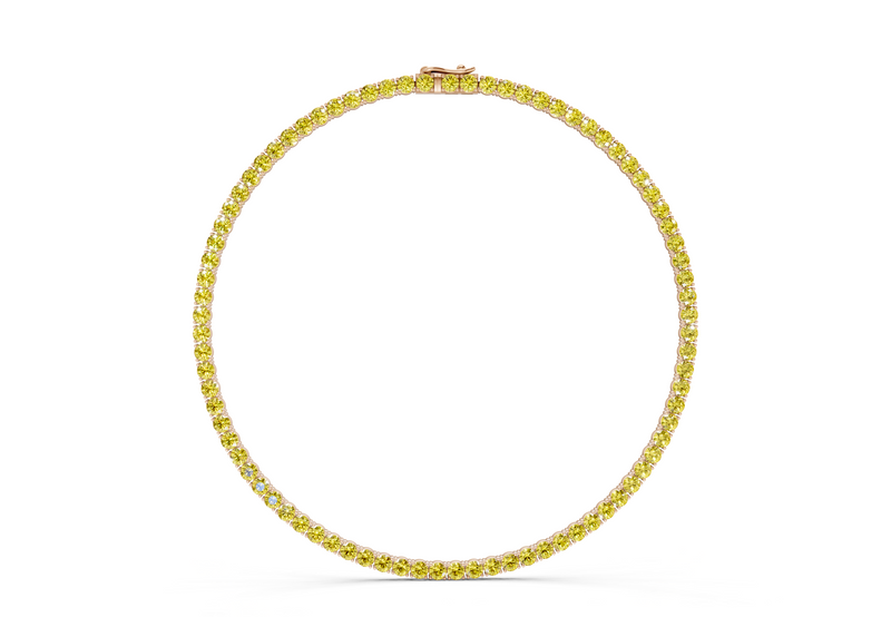 9 Ctw Classic Yellow Diamond Tennis Necklace