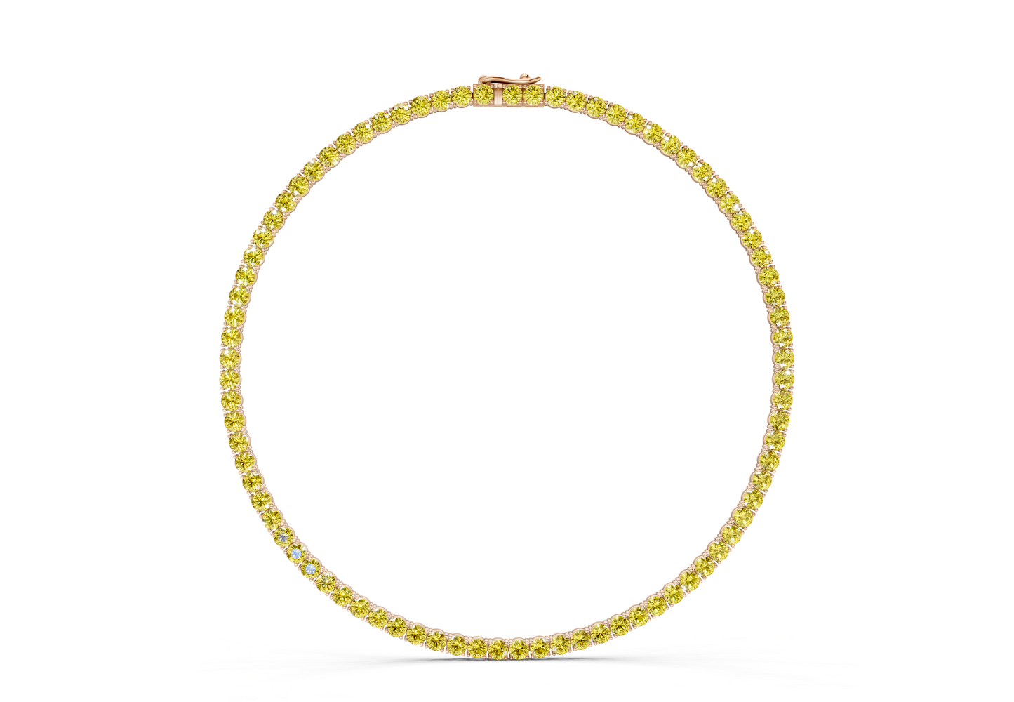12 Ctw Classic Yellow Diamond Tennis Necklace