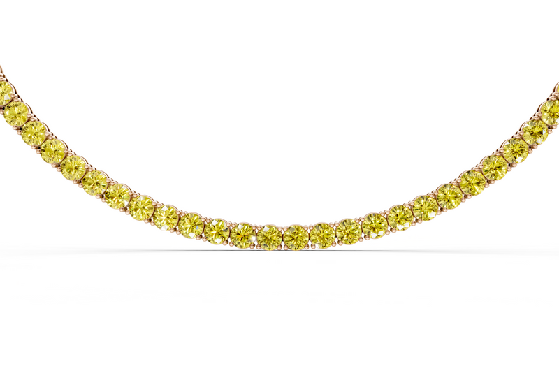 18 Ctw Classic Yellow Diamond Tennis Necklace